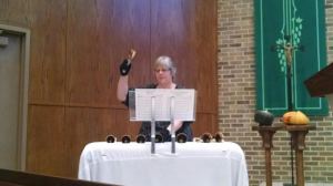 Joann playing bells